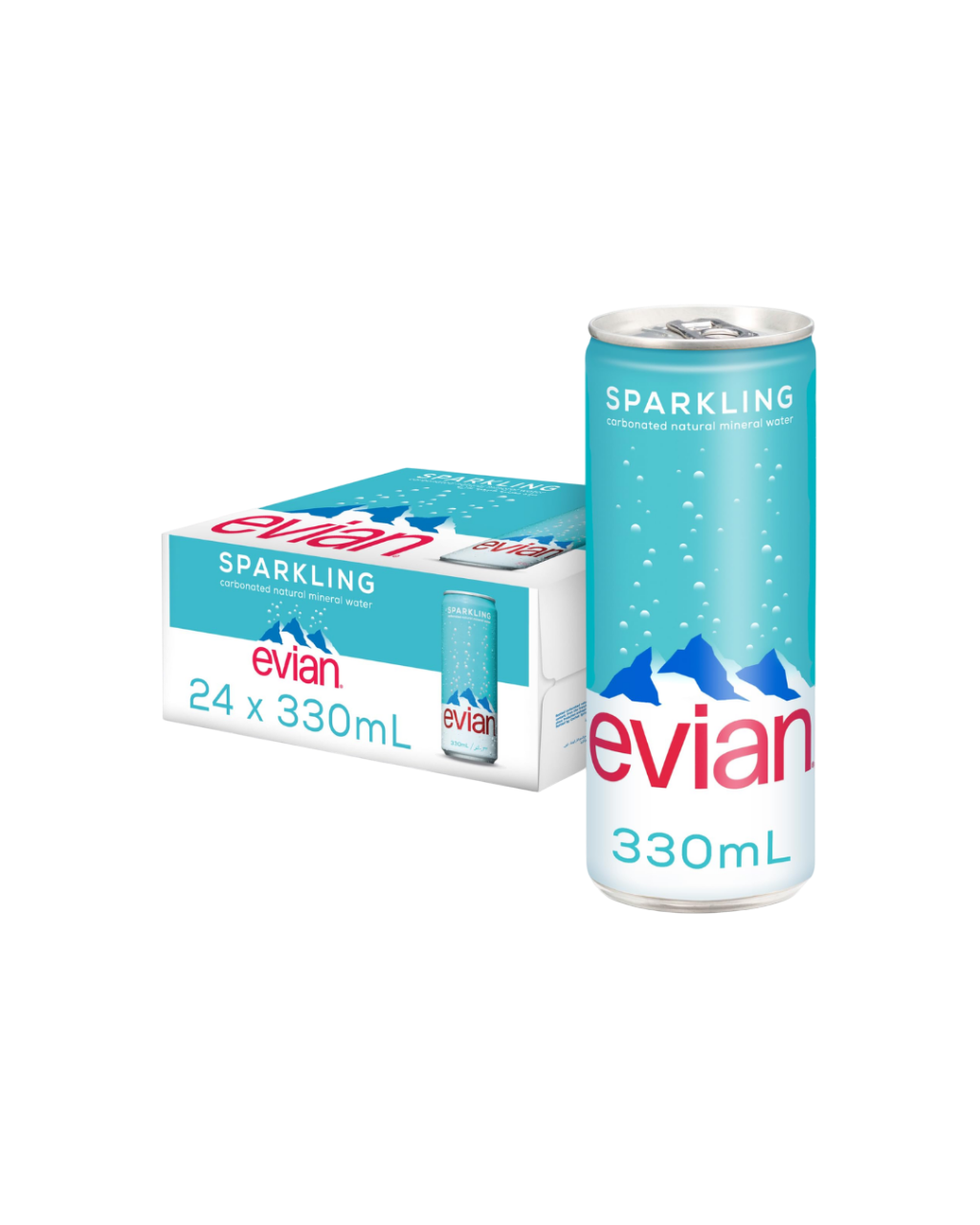 Agua Natural Mineral Evian Can Sparkling 330 ml - Lata
