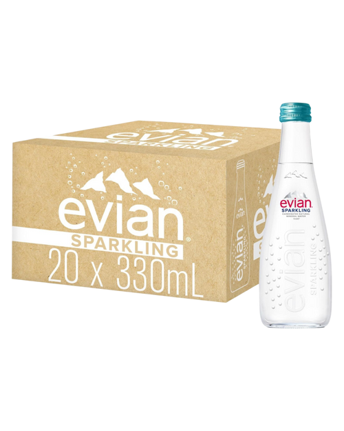 Agua Natural Mineral Evian Glass Sparkling 330 ml - Vidrio