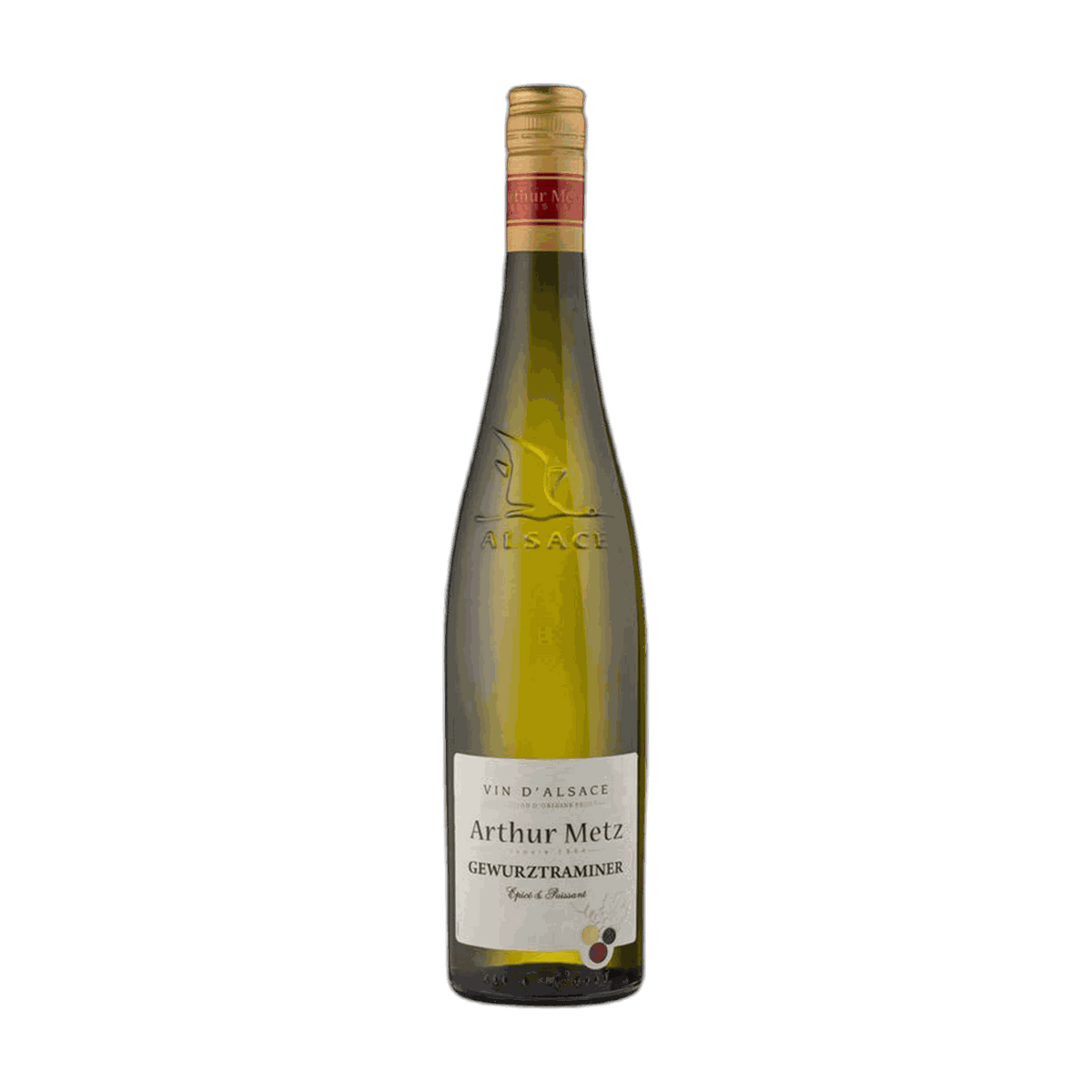 Botella de Vino Blanco Arthur Metz Gewürztraminer